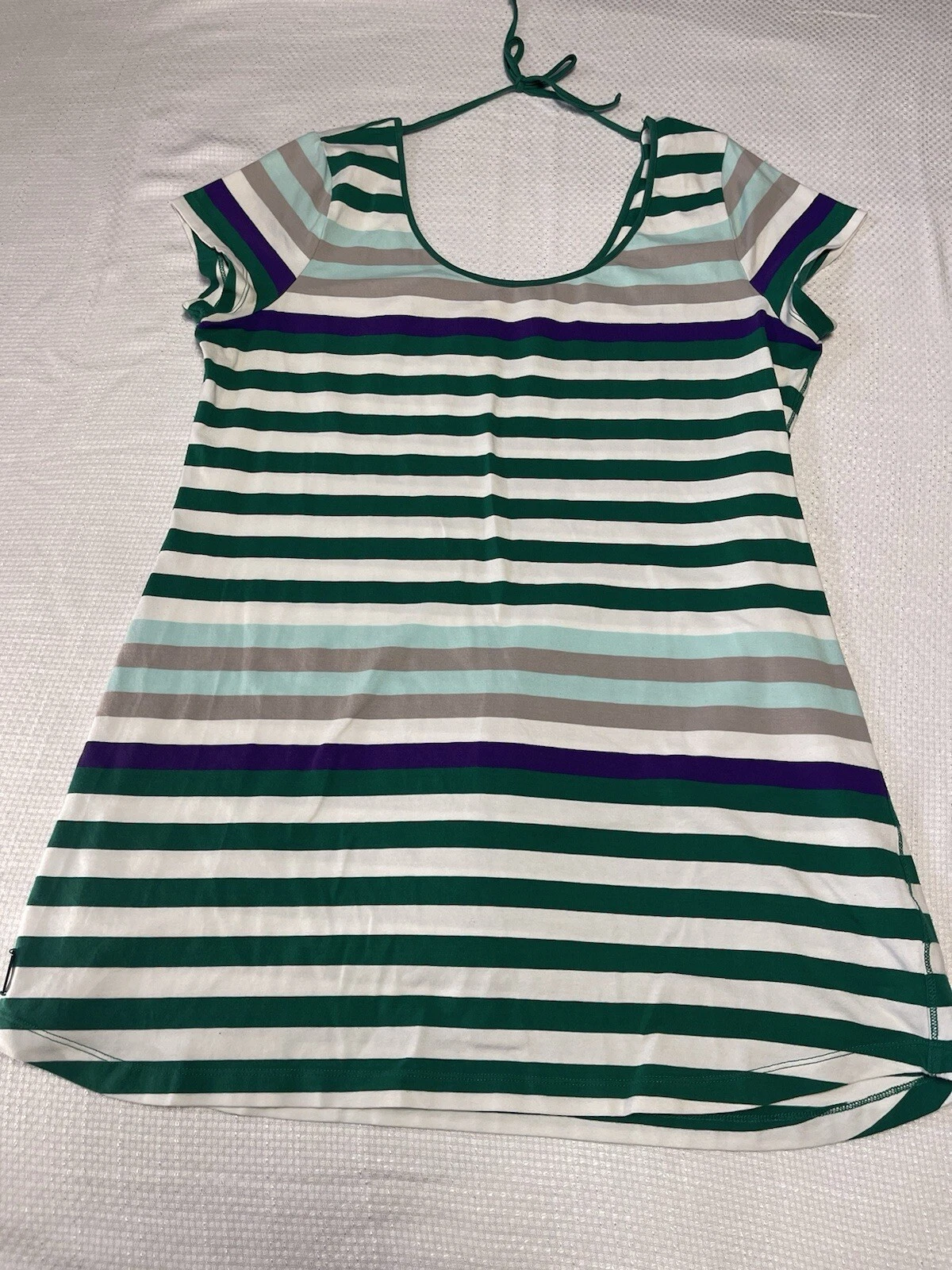 lole striped tie back organic cotton shirt