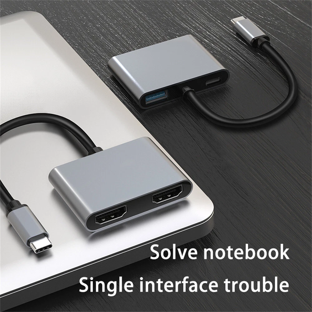 USB Hub Type-C Docking Station to HDMI*2 4K USB3.0 USB C Hub For Macbook Laptop