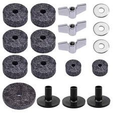 18Pcs Cymbal Stand Felt Hi-Hat Clutch Cup Wing Nuts Sleeve Drum Accessory Kits