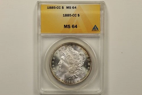1885-CC Morgan Silver Dollar ANACS MS64