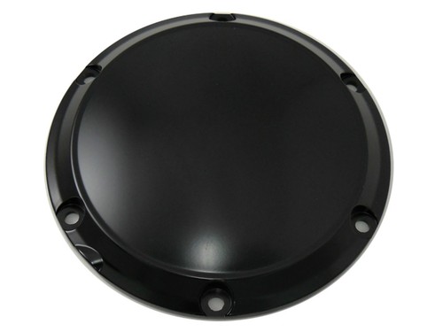 Black 6-Hole Smooth Derby Cover fits Harley Davidson - Picture 1 of 2
