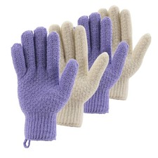 Bath Exfoliating Gloves Scrub - 4 pcs 2 pairs Lengthened and Large Exfoliating