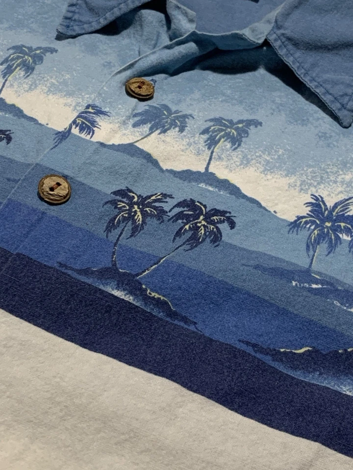 Vintage Mid Century Hawaiian Shirt Mens XL Cotton Island Tropic Graphic 1970s - Image 3 of 4