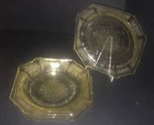 Vintage Anchor Hocking Princess Yellow Depression Plate Set/ 4 Bread Butter 5.5”