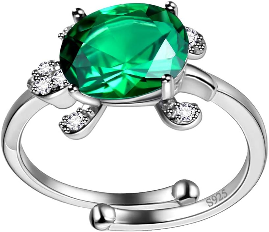 Turtle Jewelry 925 Sterling Silver Women Animal Sea Turtle Birthstone Necklace/E