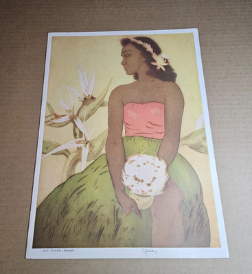 絵画  Hawaiian dinner menu John Kelly 1949 ROYAL HAWAIIAN MENU ARTIST JOHN KELLY DINNER HOTEL HONOLULU