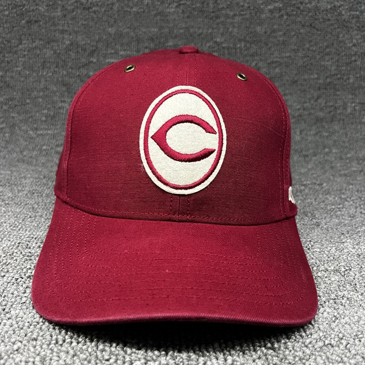 '47 Brand Cincinnati Reds Snapback Hat Burgundy Cream Patch Adjustable