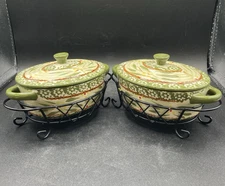 Temp-tations Presentable Ovenware by Tara Set of Casserole Dishes with Lid/Stand