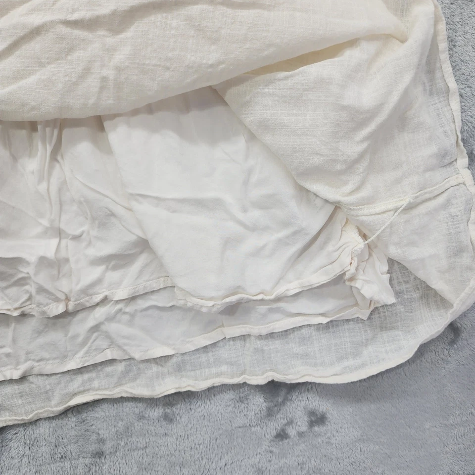 Merona 连衣裙女式 L 奶油钩针肩娃娃草原农民西部 — 第 2/4 张图片