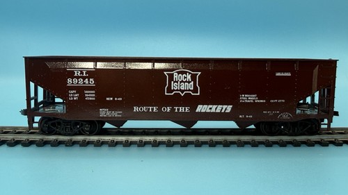 HO Roundhouse Rock Island 3 Bay Hopper Track One personalizado impreso RI 89245 | Condition: Used
