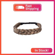 DIGUAN 2 Strands Synthetic Hair Braided Headband Classic Chunky Plaited Braids E