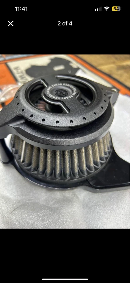 Filtro de aire negro Roland Sands para motores Harley Davidson de doble leva 2008-2016 Foto 2 de 4