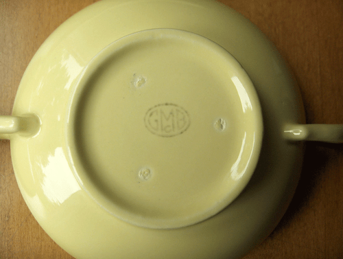 Franziskaner El Patio Ball 2 Cremesuppen Sets~hellgelb glänzend~#264~Vintage 30er Jahre - Bild 5 von 8