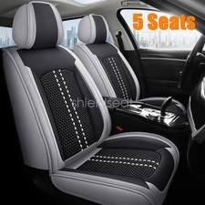 For Toyota Car Seat Covers Full Set Front Rear Leather Protector Cushion Gray For Toyota Car Seat Covers Full Set Front Rear Leather Protector Cushion Gray