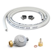 Kit connexion gaz complet pour réchauds tuyau 1.50m + tétine + détendeur butane