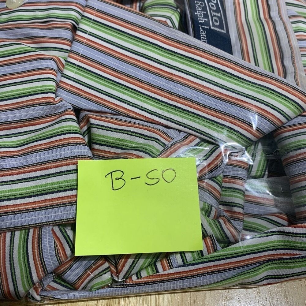 POLO Ralph Lauren VTG 90s Y2k Shirt Mens 16.5 /L Stripe Regent Classic thumbnail 7