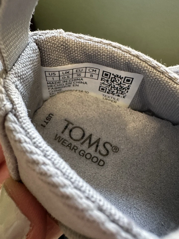 Toms Layette Alpargata Baby First Walker - размер 1 - серая винтажная саржа - Изображение 4 из 4