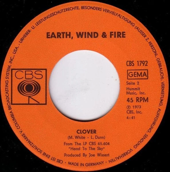 Earth, Wind & Fire - Evil Funk / Soul Disco 7" Promo Schallplatte 50708 - Bild 4 von 4