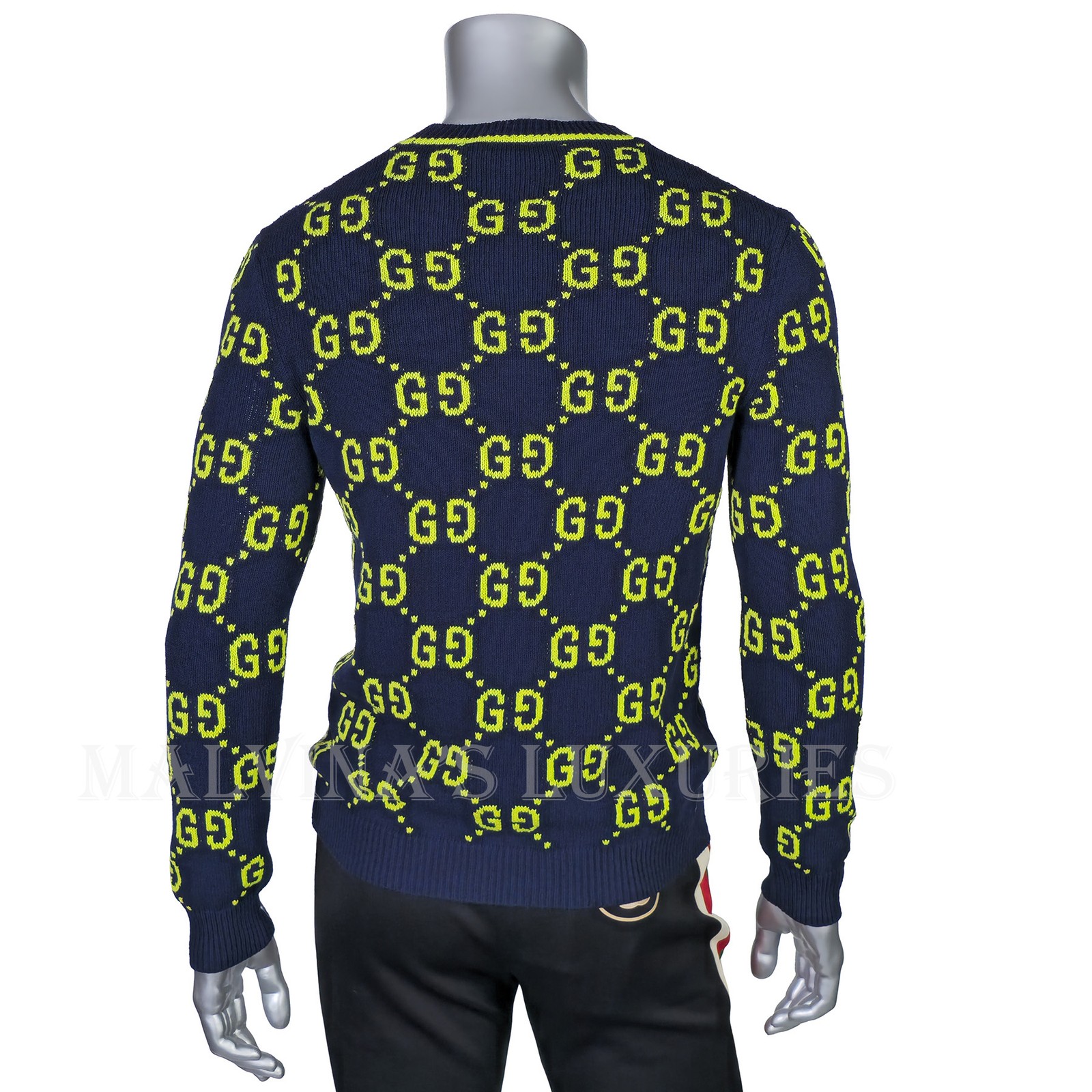 GUCCI SWEATER MENS GG COTTON JACQUARD CREWNECK KNIT TOP $1,500 sz XXL image 6