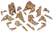 Feature + Scatter Terrain - Ruined Town - Miniature Wargames - Warhammer 40k/AoS