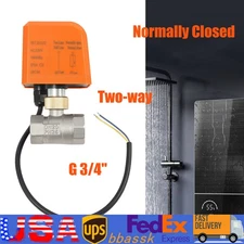 3/4'' Motorized Ball Valve, Normally Closed, Two-Way, 2-Wire Actuator, Stainless