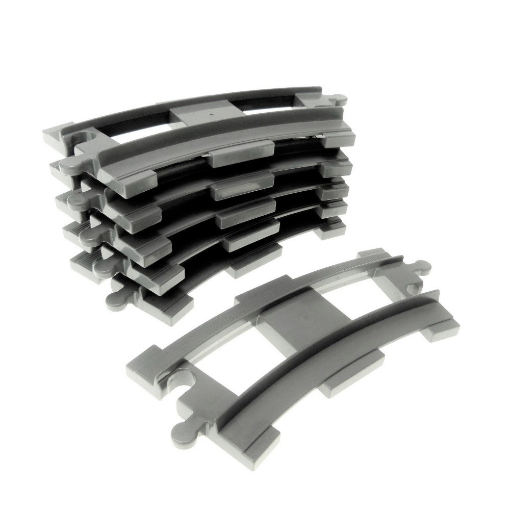 6x Lego Duplo Rails New-Dark Gray Curved Curve Railway Train 4211015 6378