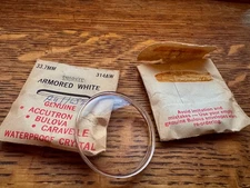 Vintage Bulova Super Compressor watch 314AW 33.7mm crystal for 314 case NOS part