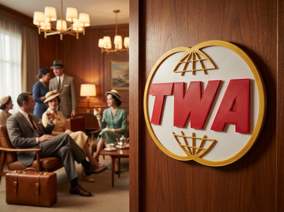 TWA Retro Logo 3D Wall Sign – Trans World Airlines Vintage Style ...