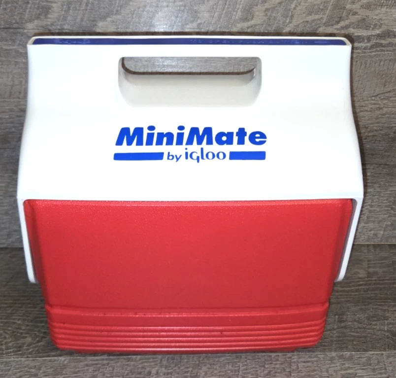 Vintage Igloo MiniMate Cooler Red White Portable Lunch Camping Picnic Retro