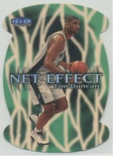 Tim Duncan 1999-00 Fleer Tradition Net Effect Die-Cut #3NE - BACK DAMAGE