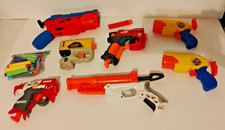 Lot Of 7 Nerf Guns And Soft Bullet Darts, Revolvers, Double Barrel, Single Shot