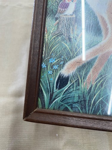 K Chin Big Eyed Fawn Art Print 8" x 10" 1978 Deer Butterfly Canvas Print Pastel - Picture 7 of 14