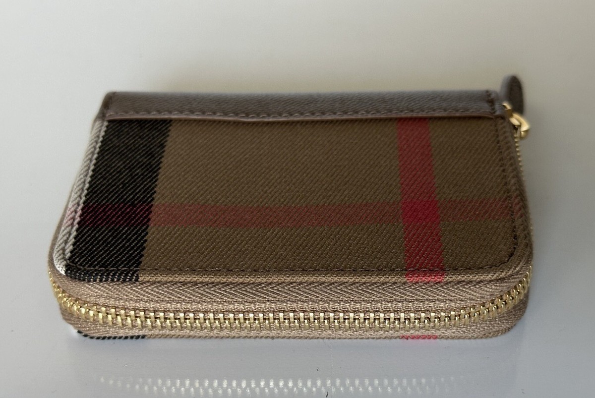 Burberry ジップウォレット Burberry MN Zip Around Check Earth/Brown Wallet 80845241 NWT