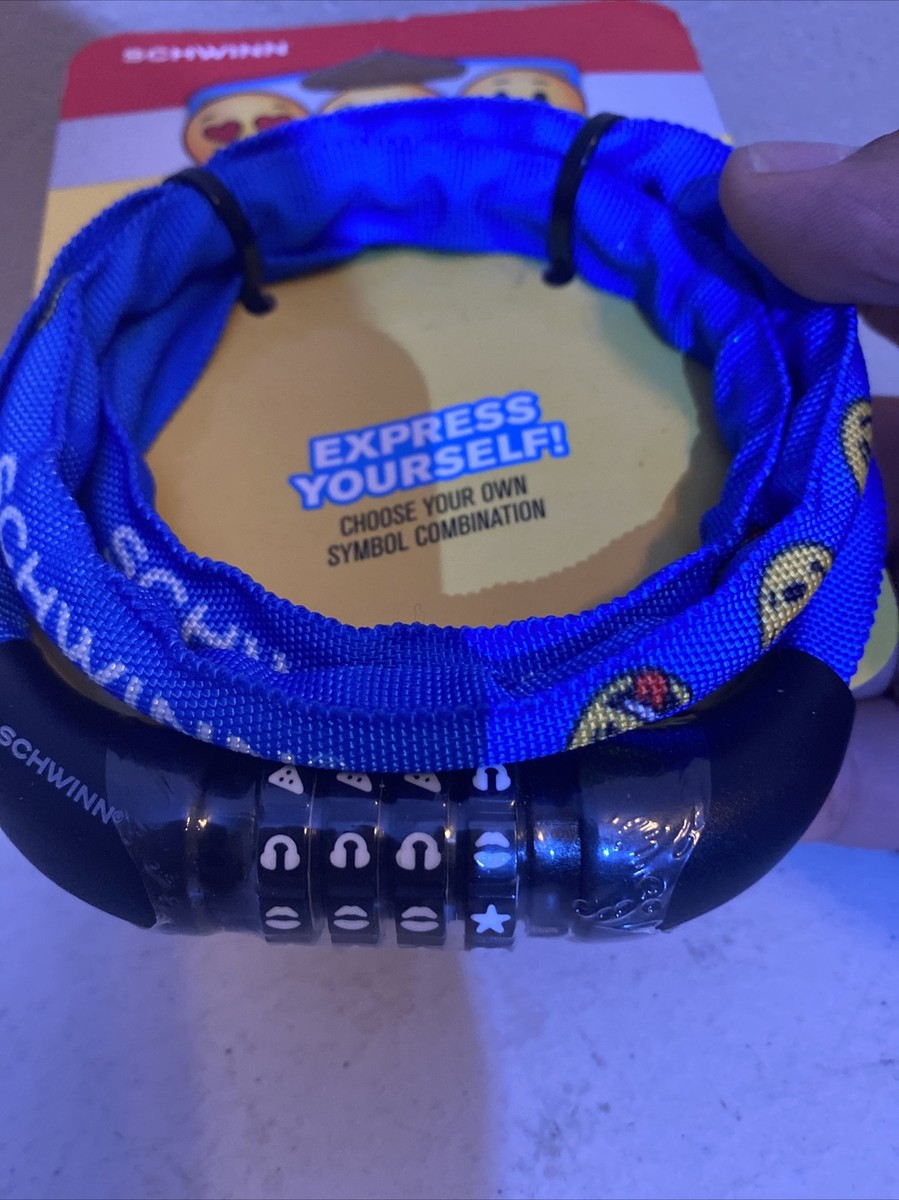 2016 Schwinn 6mm Symbol Combination Blue Emoji Bike Lock Express