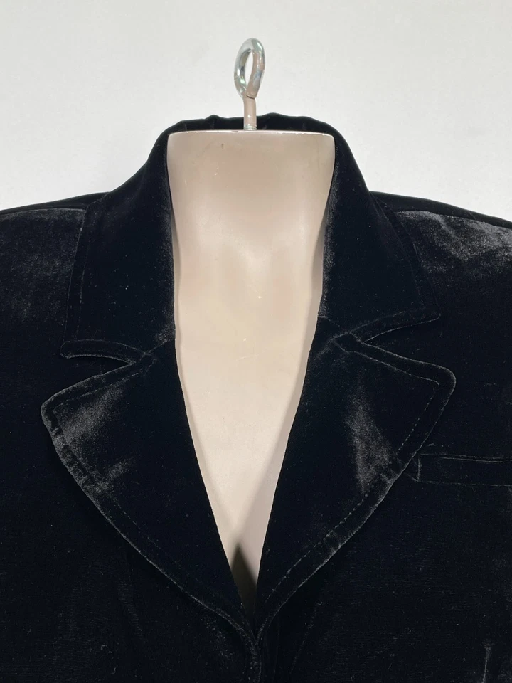 Chaqueta Blazer Juicy Couture Pana Negra Dos Botones Para Mujer PEQUEÑA Foto 2 de 4