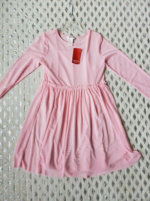 Forever 21 Girls Pink Mesh Dress Long Sleeve Sz 7/8 NWT | eBay