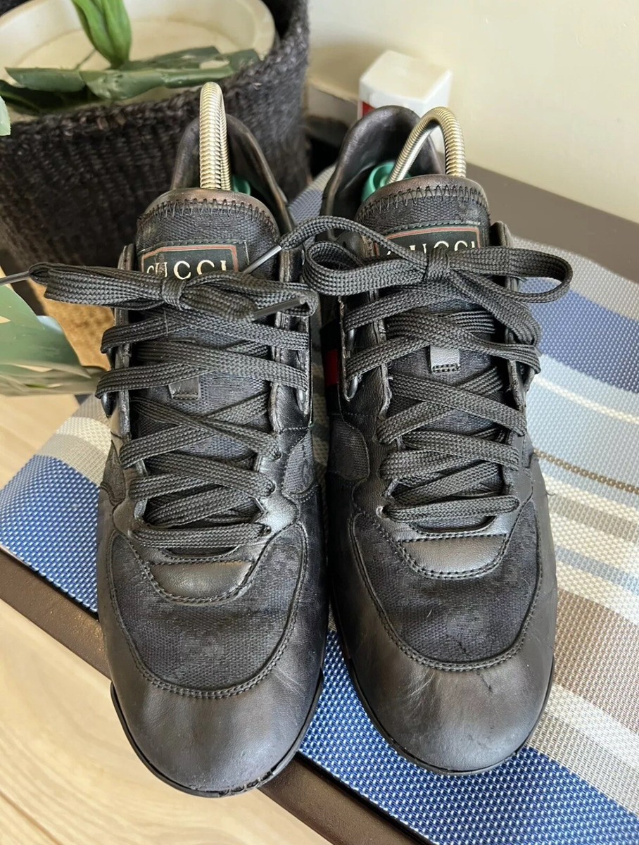 Gucci Black Mens 233334 GG Guccissima Web Stripe U.S 7.5 UK Gucci Black Mens 233334 GG Guccissima Web Stripe U.S 7.5 UK