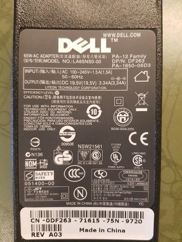 Original Dell Laptop Ladegerät 1