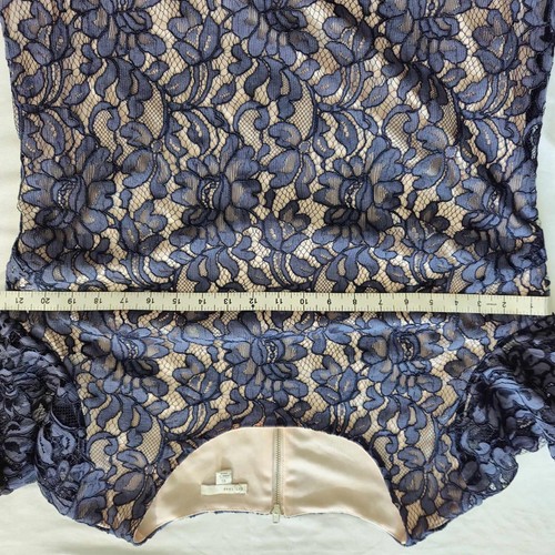 NWOT Cato W 16 Two Tone Gray Nude Lace Dress Scalloped Eyelash Fringe Cocktail - Picture 3 of 11