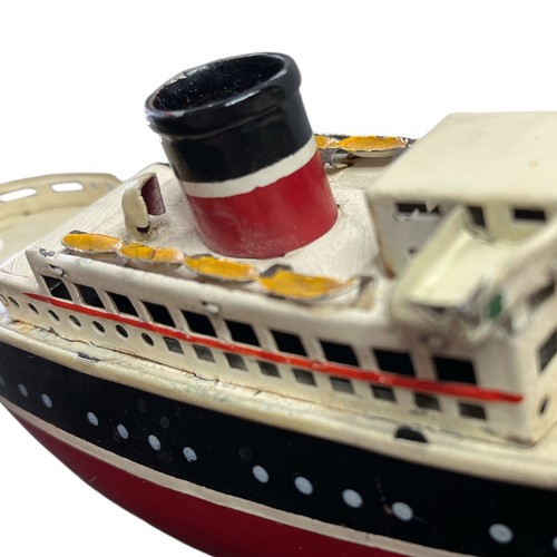 Antique Arnold 8” Ocean Liner 1 Smoke Stack Tin Wind Up Toy NO WINDUP Germany - Picture 6 of 11