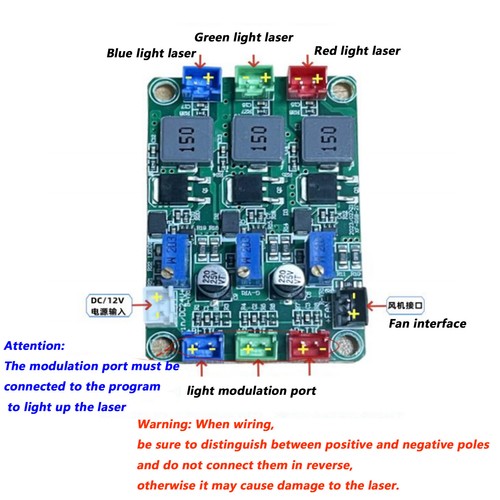 1pc RGB 10W full color laser head source accessories(Non-temperature control) - Bild 5 von 8