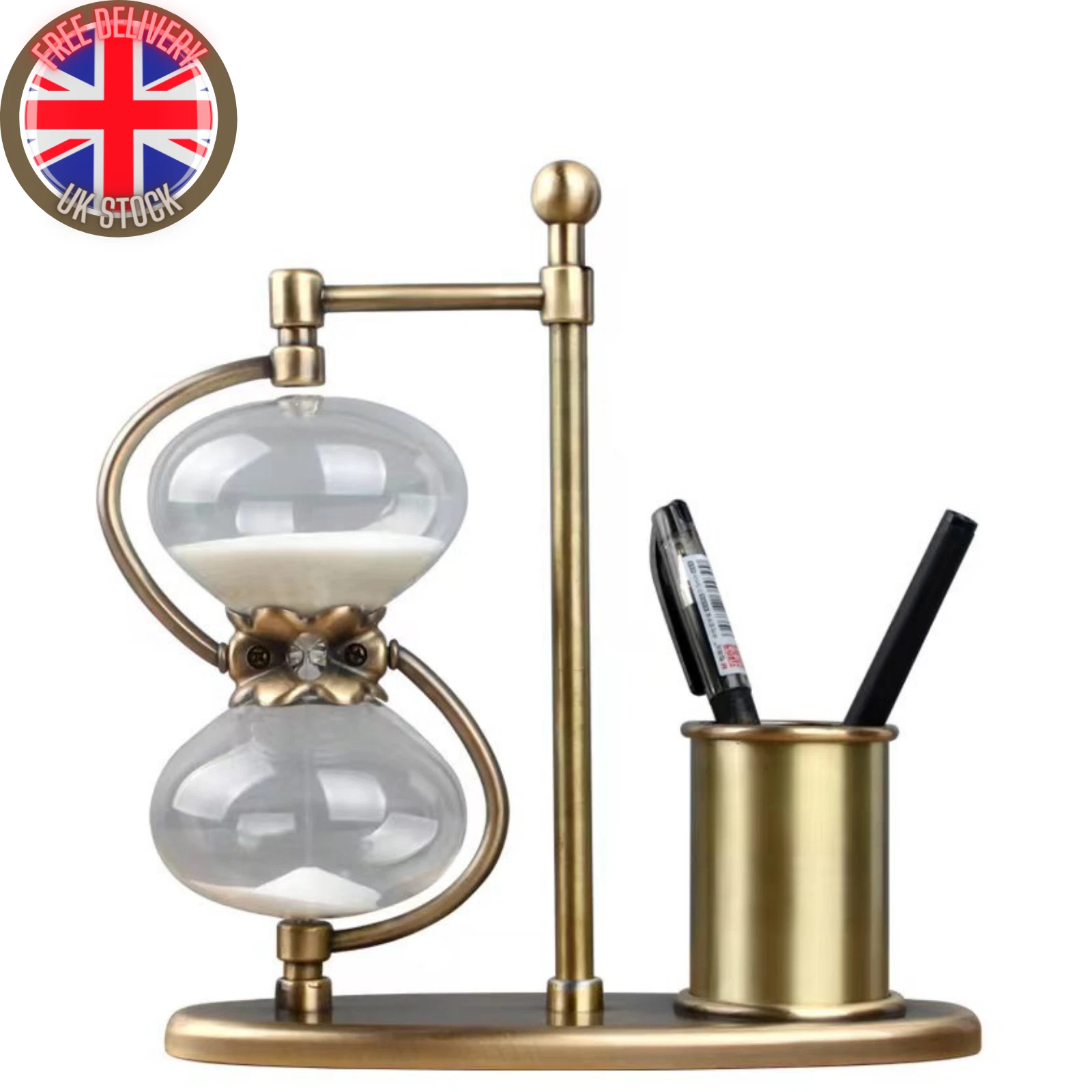 30min Hourglass Ornament Pen Holder Sand Clock Vintage Metal Bronze Home Décor
Opens in a new window