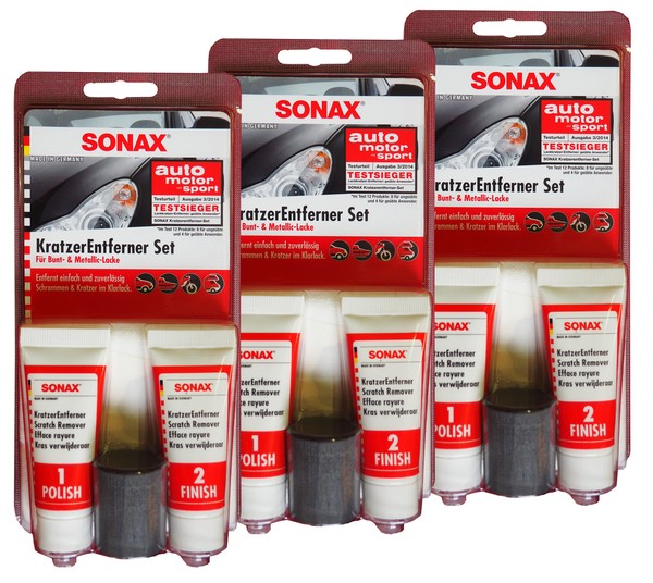 6 X Sonax Kratzerentferner Set 2X25Ml, Kratzer-Beseitigung, Lack-Reparatur-image
