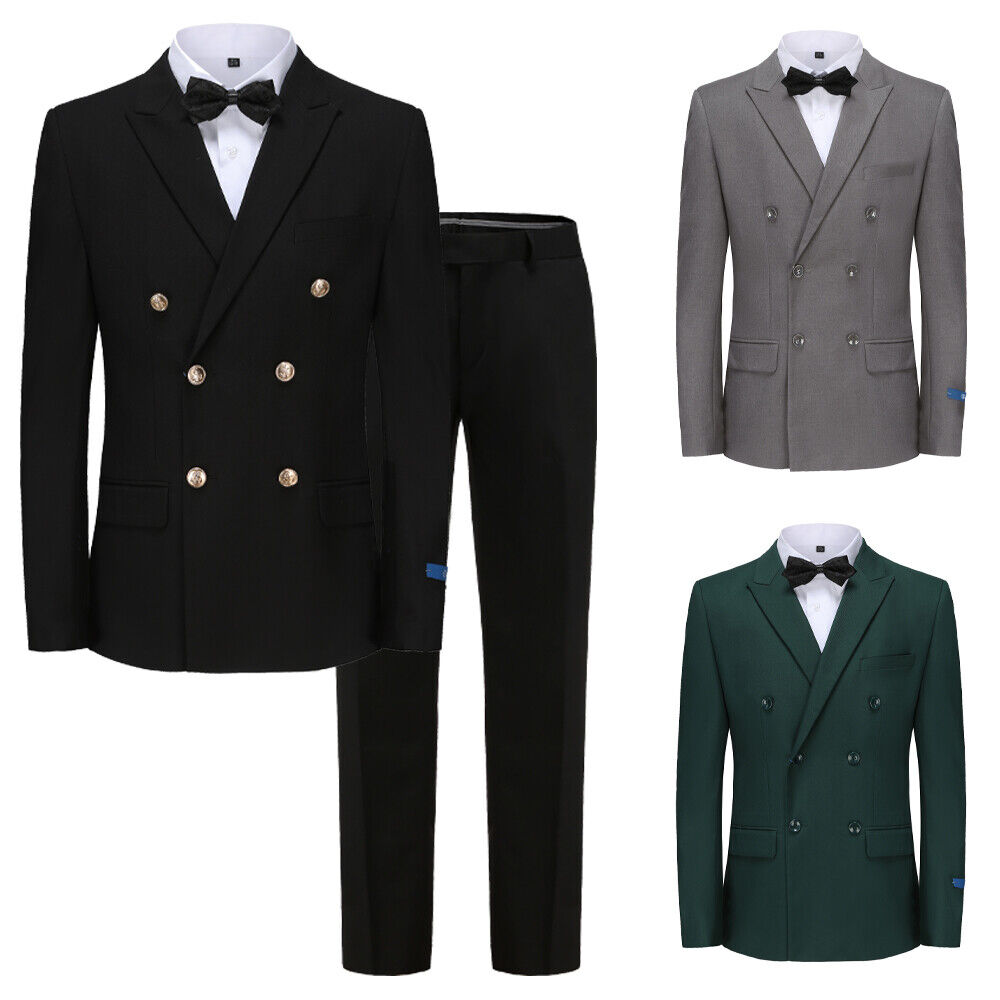 Men's Slim Fit 2-Piece Double Breasted Suit