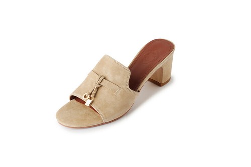 Womens Round Toes Fish Mouth Thick Heels High Heels Flat Casual Shoes Slippers - 第 9/30 張圖片