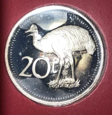 1975 Papua New Guinea 20 Toea  Coin Queen Elizabeth 11 Bird Paradise FDC