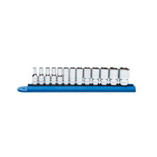 1/4 In. Drive 6 Point Mid Length Metric Socket Set 13-Piece