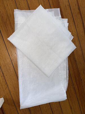 Unbranded Pair Sheer White Semi Opaque Curtain Panels W 56'' L 54''
