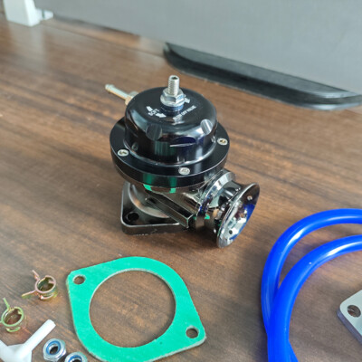 Turbo Blow-Off-Ventil BOV aus Aluminium-Block mit 2,5 Zoll Flanschrohr Schwarz