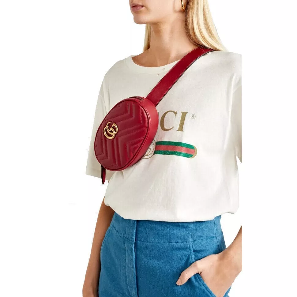 Gucci Matelasse Leather GG Marmont Belt Bag - Size 75